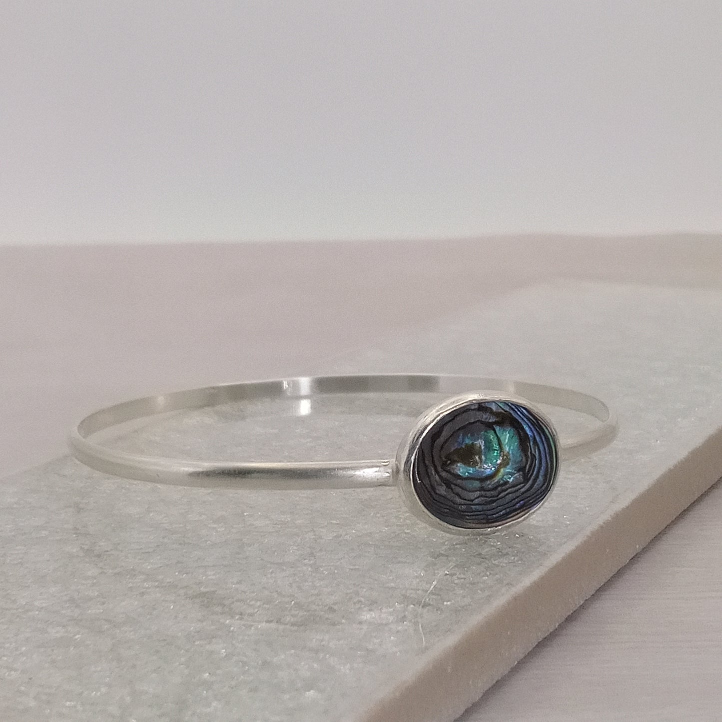 Abalone & Sterling Silver Bangle Bracelet