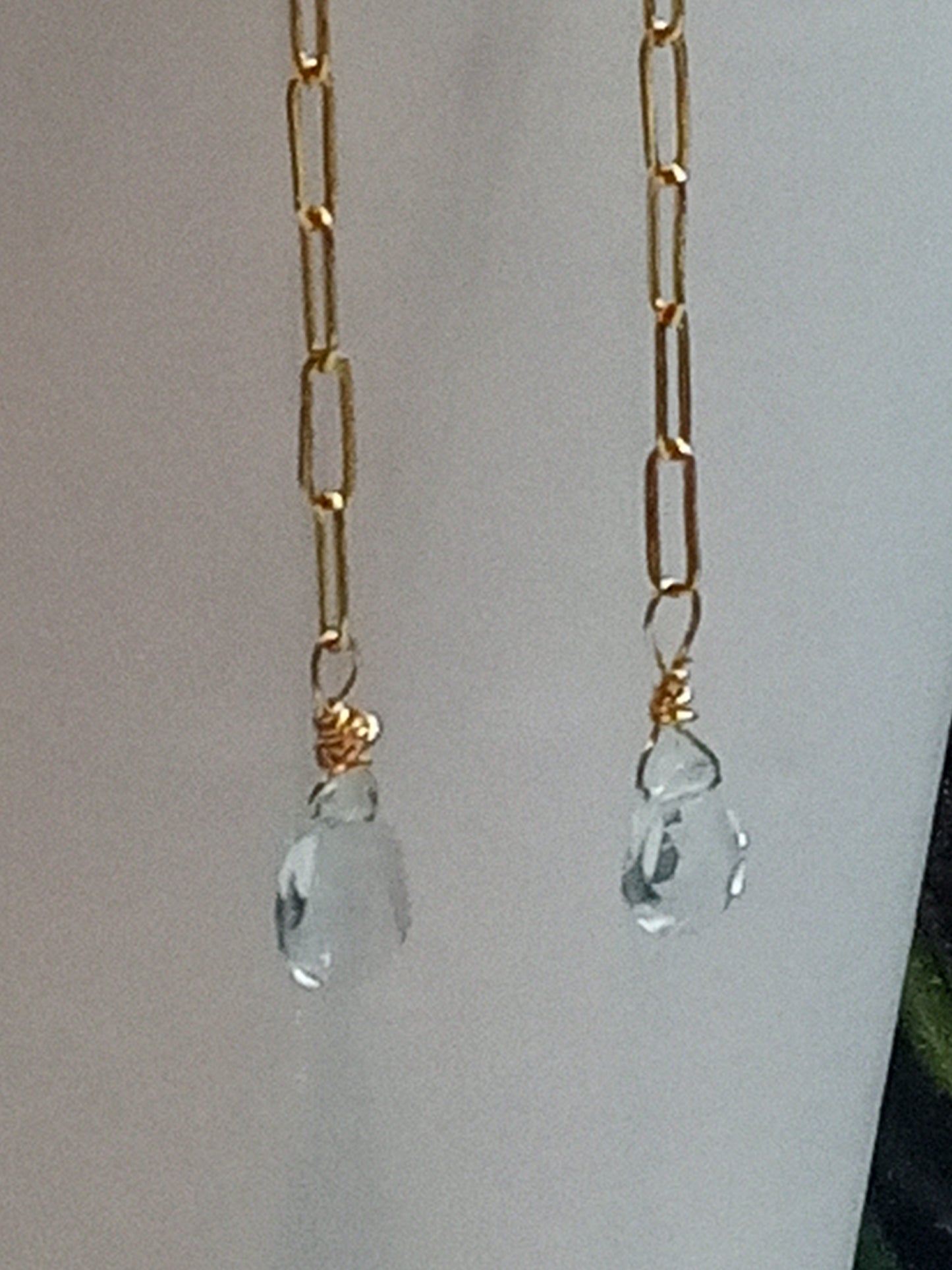 14KT Gold Filled Aquamarine Drop Earrings
