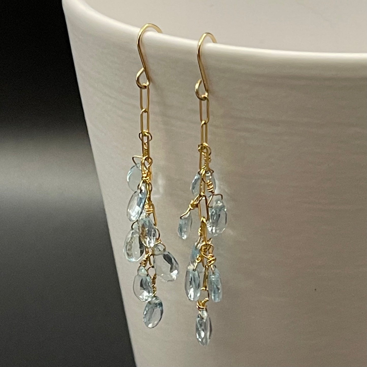 Aquamarine Briolette Earrings