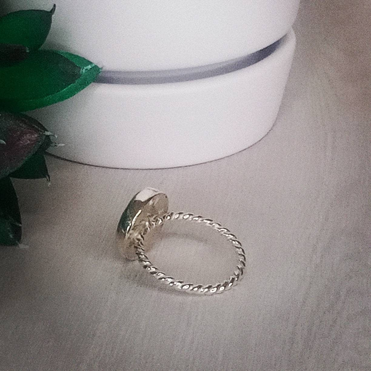 Handmade American Turquoise Sterling Silver Ring, Size 8 3/4