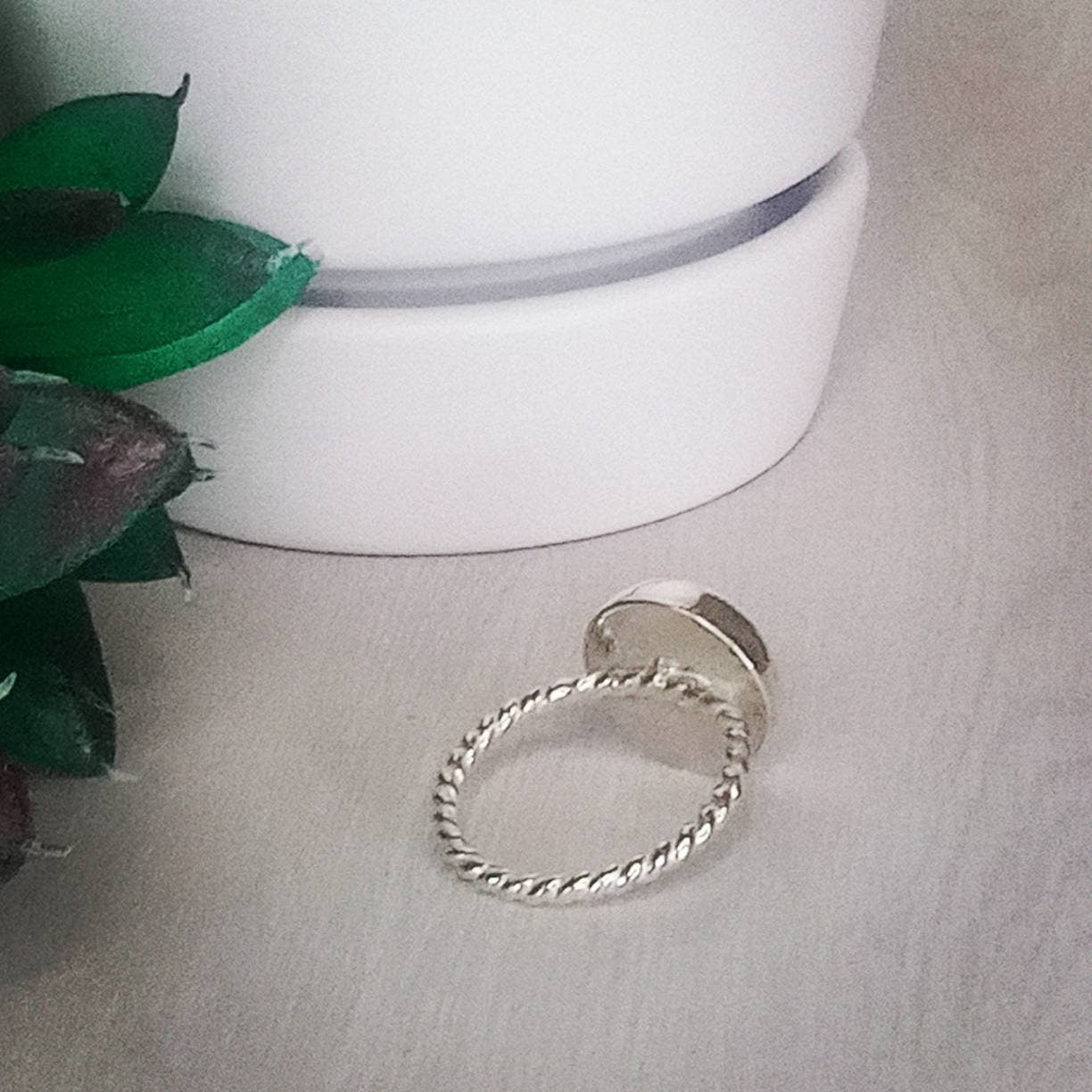 Handmade American Turquoise Sterling Silver Ring, Size 8 3/4