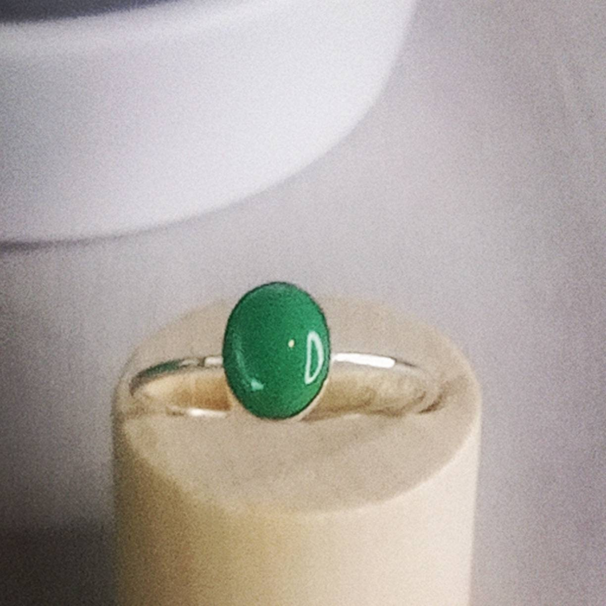 Dainty Tibetan Turquoise & Sterling Silver Ring, Size 7