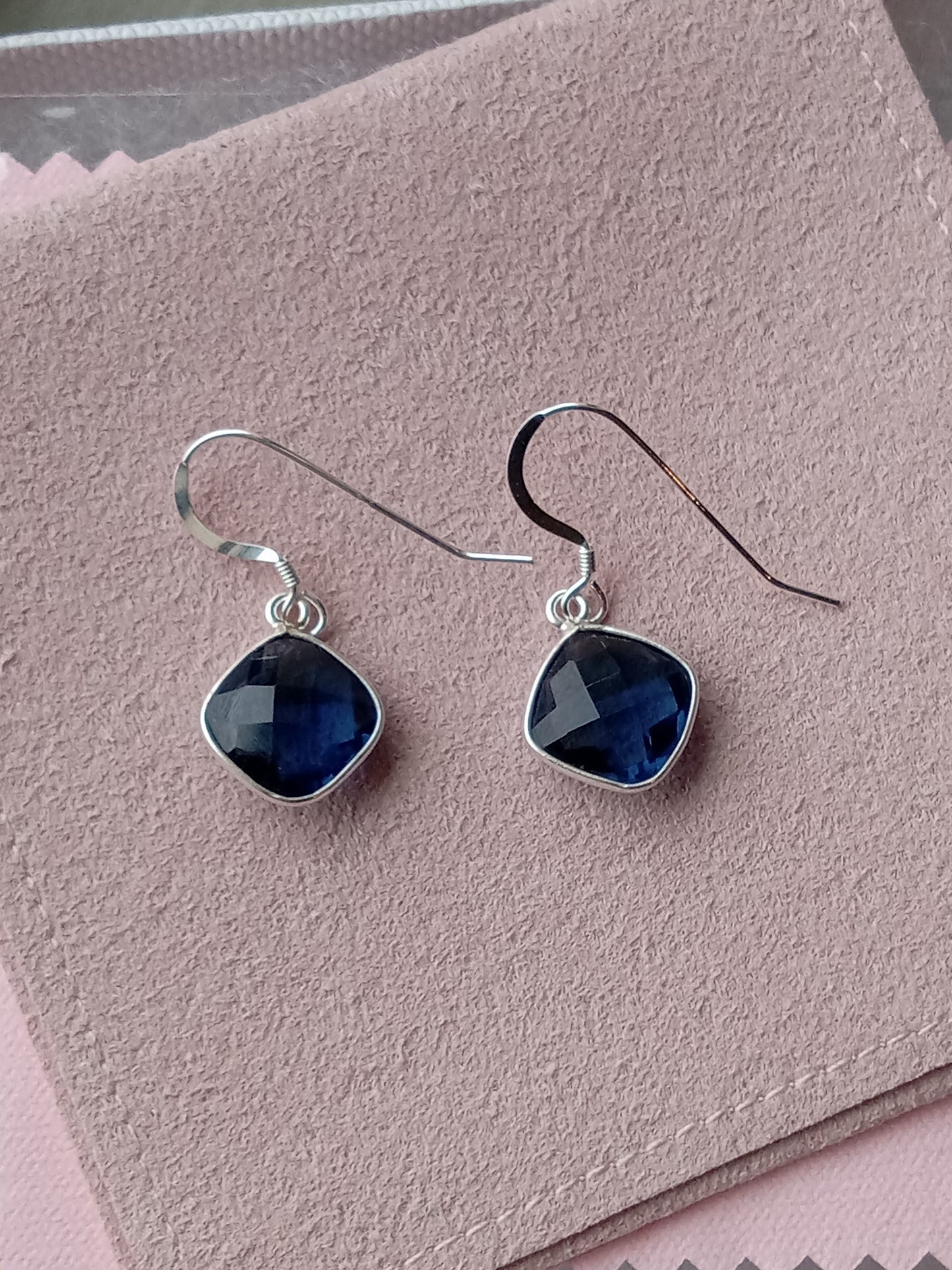 Blue Denim Crystal Quartz Sterling Silver Earrings