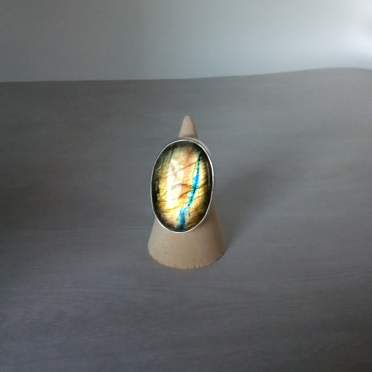 Labradorite and Sterling Silver Statement Ring