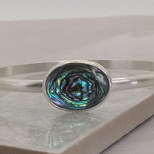 Abalone & Sterling Silver Bangle Bracelet