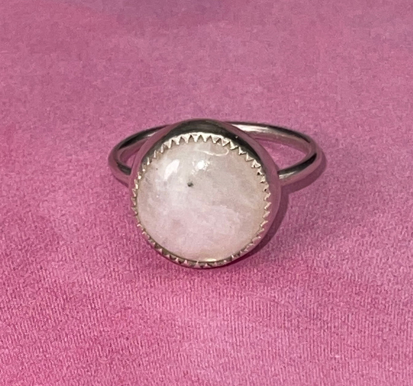 Sterling Silver Moonstone Statement Ring, Size 8