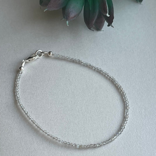 Dainty Lambradorite Bead Stacking Bracelet