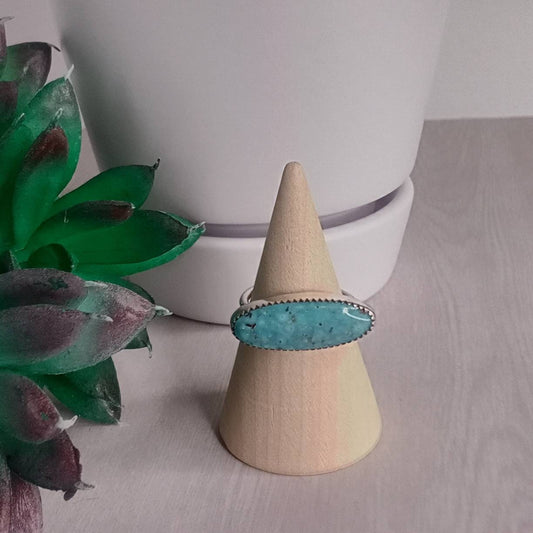 Tibetan Turquoise & Sterling Silver Ring, Size 6